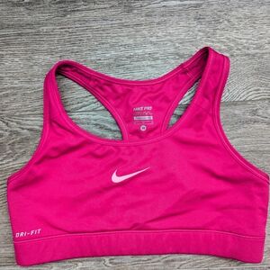 Nike Pro DRI-FIT Sports Bra Pink Size M- Racerback High Support